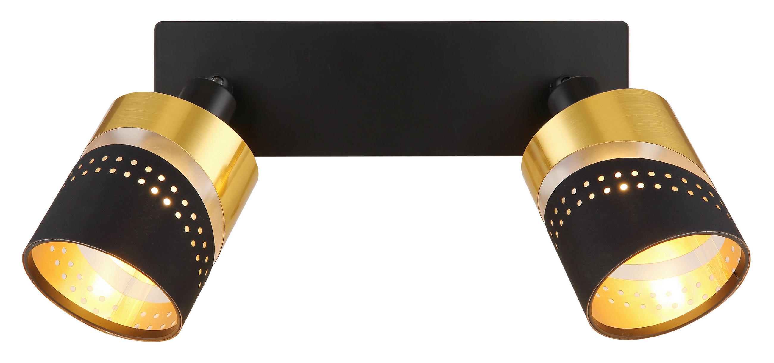 Thumbnail - Globo Strahler, Schwarz, Gold, Metall, Kunststoff, Textil, 9x20.5x25 cm, Lampen & Leuchten, Innenbeleuchtung, Spots & St...