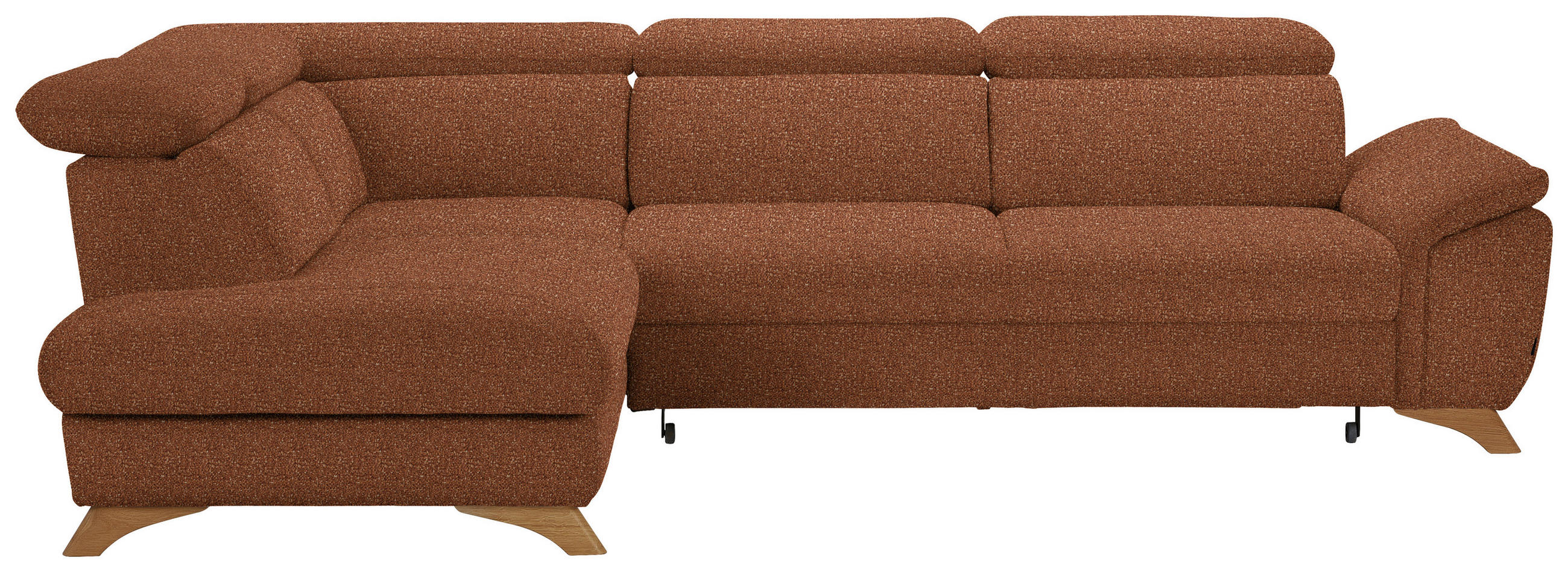 ECKSOFA in Bouclé Cognac  212/287 cm  - Eichefarben/Cognac, MODERN, Holz/Textil (212/287cm) - Valnatura