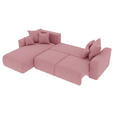 ECKSOFA in Velours Rosa  - Chromfarben/Rosa, KONVENTIONELL, Kunststoff/Textil (195/293cm) - Carryhome