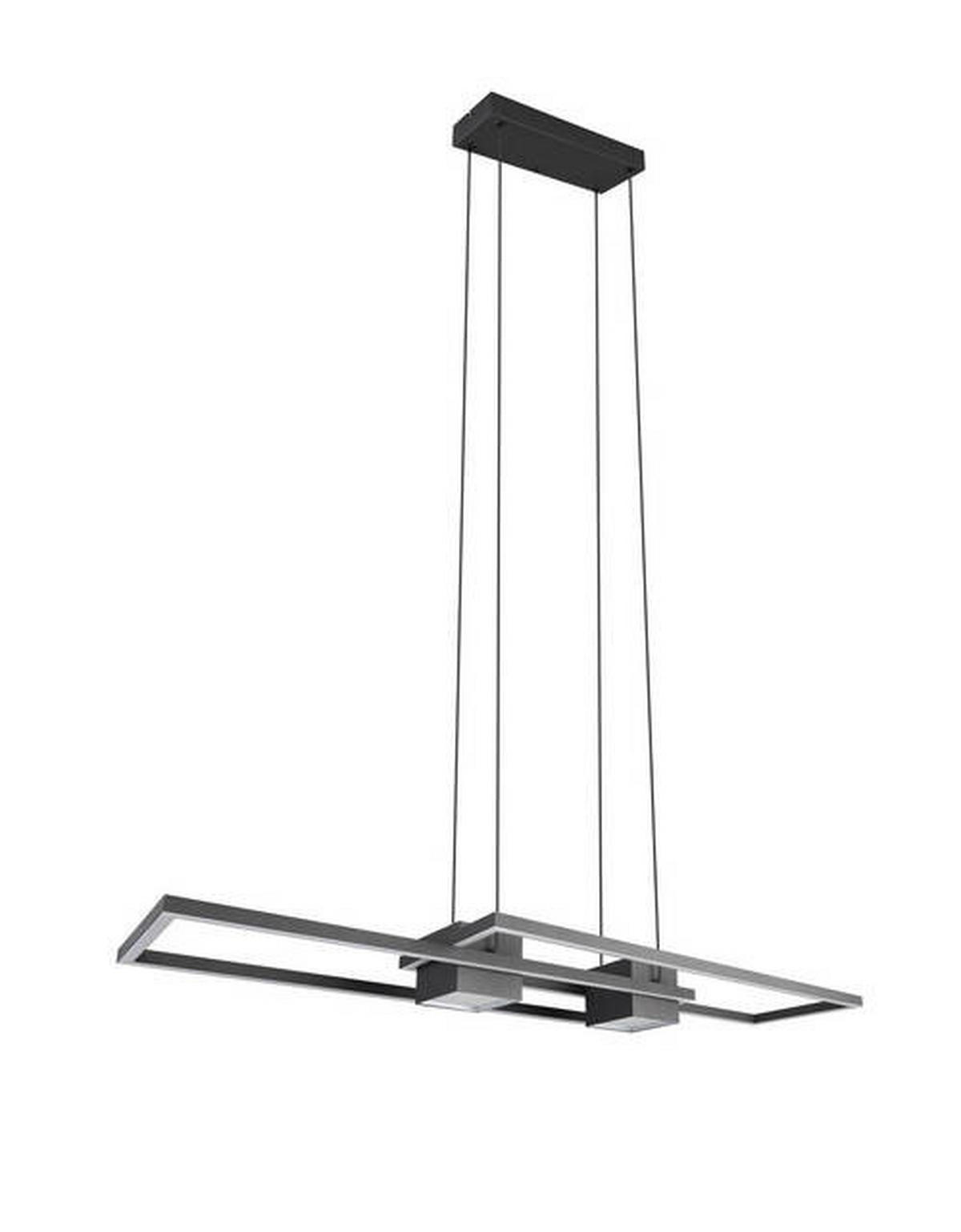LED-HÄNGELEUCHTE 100/28/150 cm    - Schwarz/Alufarben, Design, Metall (100/28/150cm) - Trio Leuchten