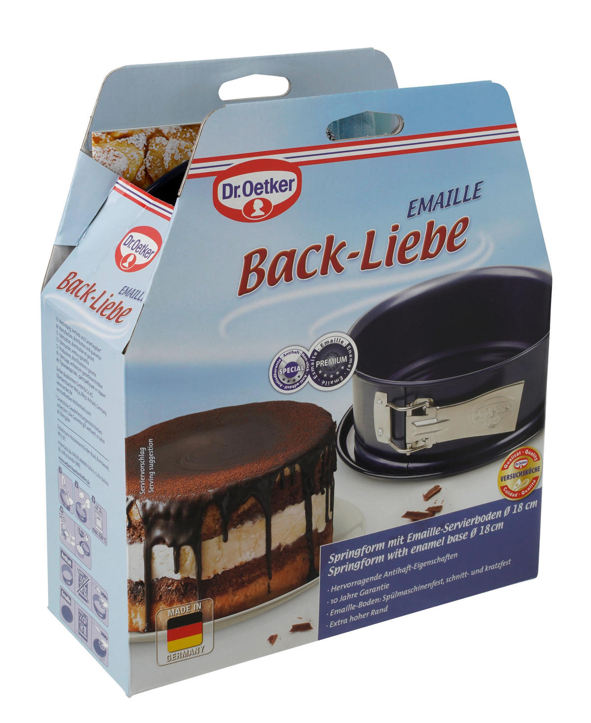 TORTENFORM  - Blau, Design, Metall (19/8/19cm) - Dr.Oetker