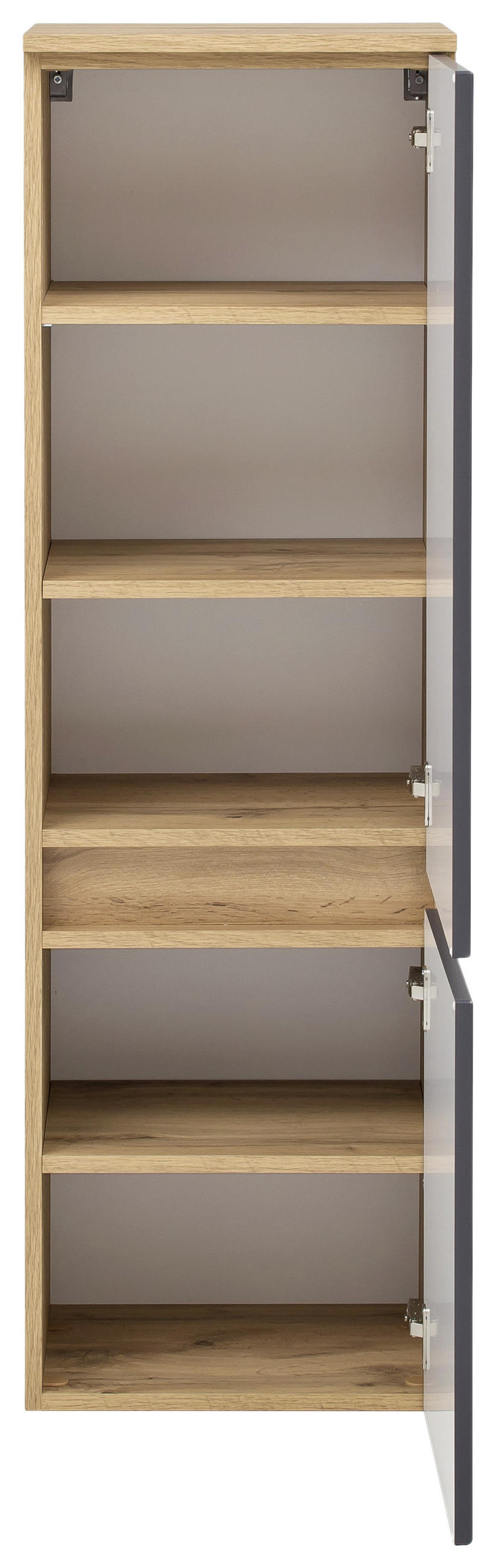 MIDISCHRANK 40/130/35 cm  - Eichefarben/Silberfarben, KONVENTIONELL, Holzwerkstoff/Kunststoff (40/130/35cm) - Held