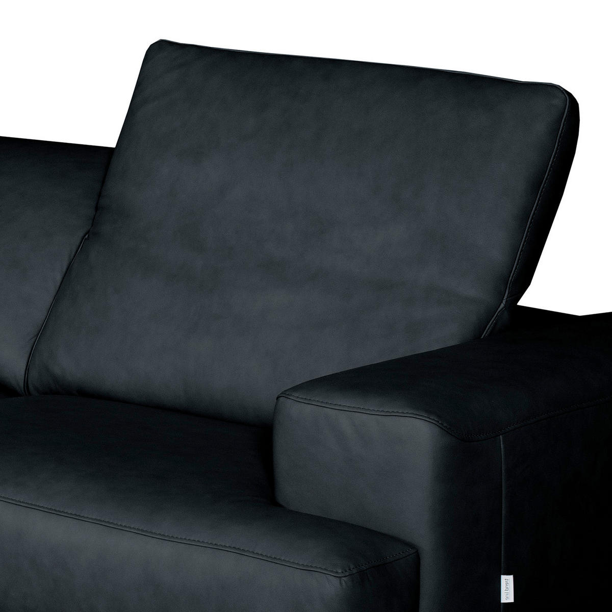 ECKSOFA  in Echtleder Blau  187/295 cm  - Blau/Schwarz, Design, Leder/Metall (187/295cm) - Livetastic