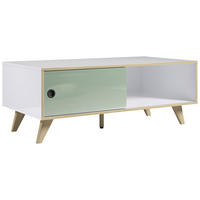 COUCHTISCH 115/60/46 cm rechteckig Eichefarben, Weiß Hochglanz, Grün  - Eichefarben/Weiß Hochglanz, MODERN, Holzwerkstoff/Kunststoff (115/60/46cm) - Boxxx