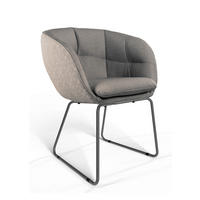 ARMLEHNSTUHL  Beinauswahl, Stoff-/Lederauswahl Jacquard  Graubraun  - Graubraun/Schwarz, Design, Textil/Metall (62/81/63cm) - Dieter Knoll