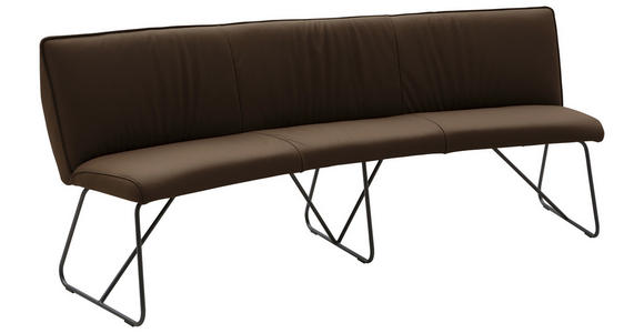 SITZBANK 212/88/81 cm Echtleder Braun Metall - Anthrazit/Braun, Design, Leder/Metall (212/88/81cm) - Valnatura