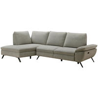 ECKSOFA Beige Webstoff  - Beige/Schwarz, MODERN, Textil/Metall (161/290cm) - Livetastic