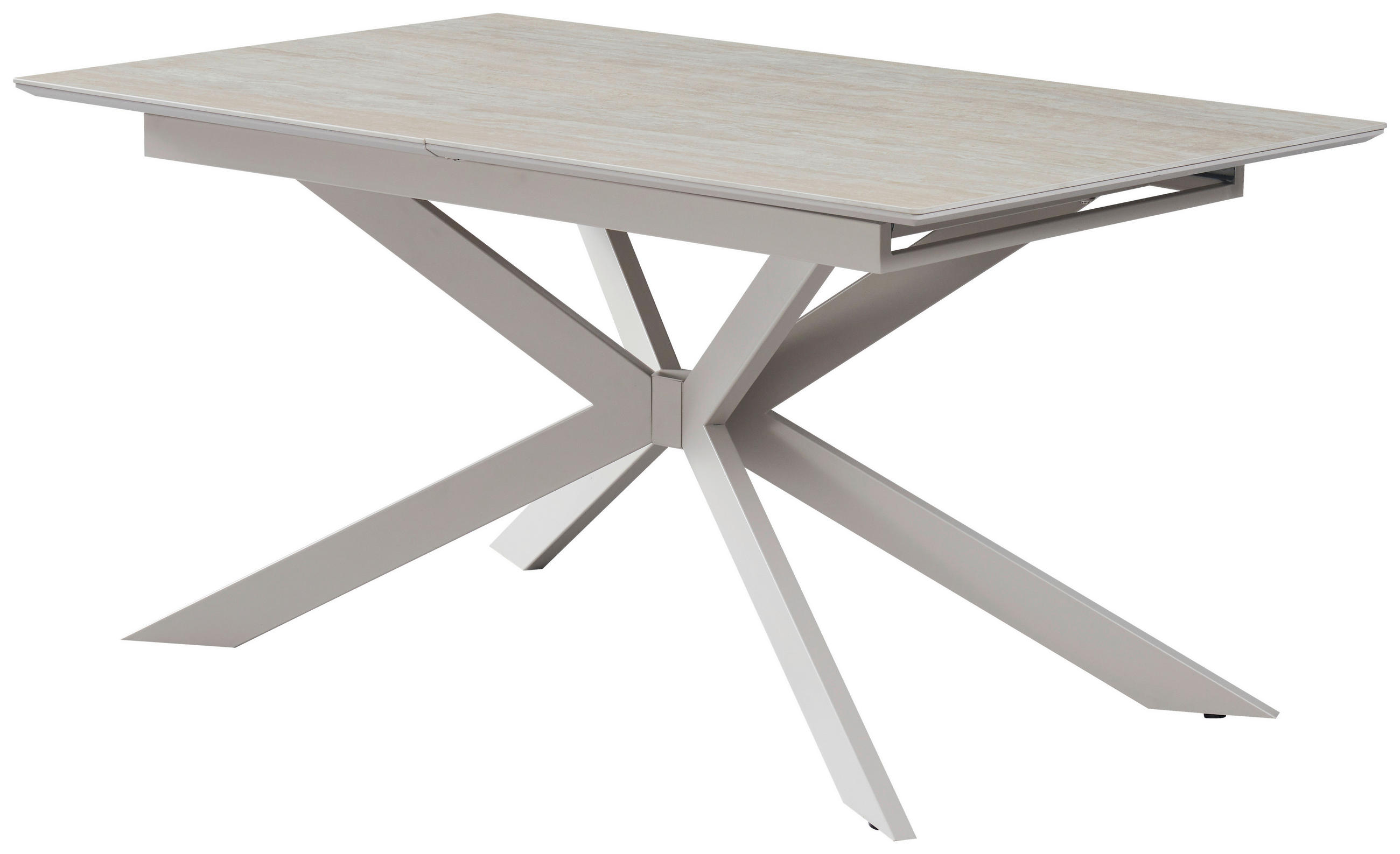 ESSTISCH 160/200/90/76 cm Nachbildung  Metall, Stein, Holzwerkstoff ausziehbar rechteckig Beige  - Taupe/Beige, Basics, Holzwerkstoff/Stein (160/200/90/76cm) - Livetastic