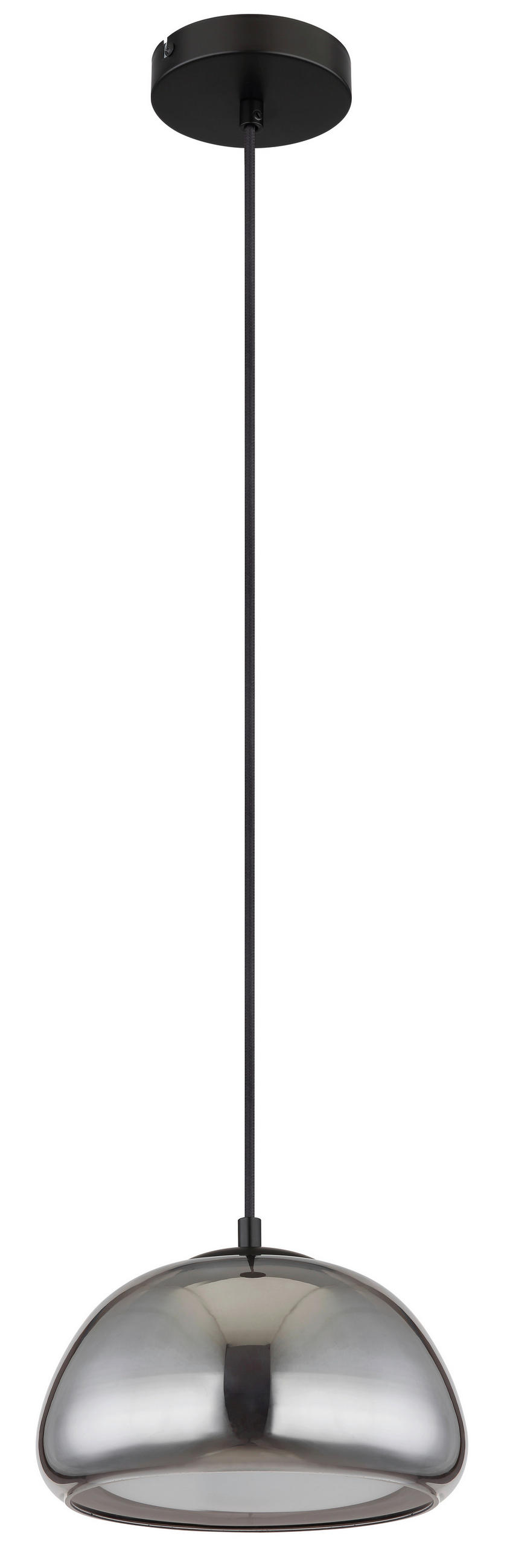HÄNGELEUCHTE 25/120 cm  - Schwarz/Weiß, KONVENTIONELL, Glas/Textil (25/120cm) - Globo