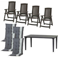 GARTENTISCHGRUPPE  - Grau, MODERN, Kunststoff/Textil (95/95/165cm) - Gardenson