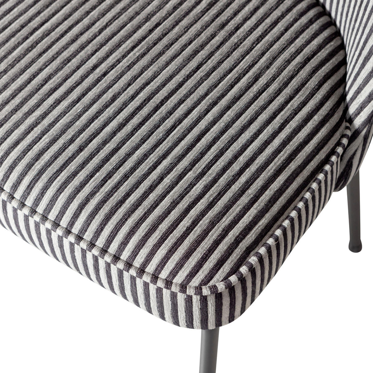 STUHL-SET 2 Stück  in Webstoff  - Schwarz/Grau, MODERN, Textil/Metall (50/83/57cm) - Livetastic