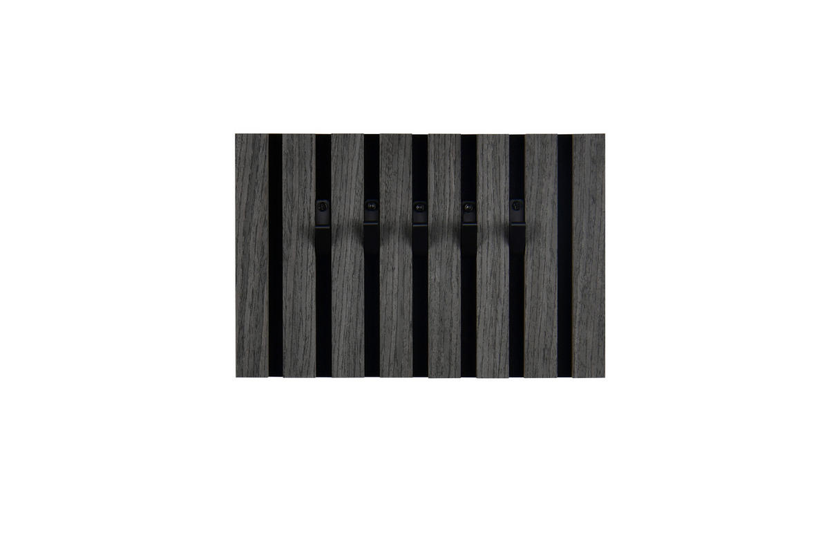 SCHLÜSSELBOARD furniert Schwarz  - Schwarz, MODERN, Holzwerkstoff/Textil (30,6/20/1,7cm)