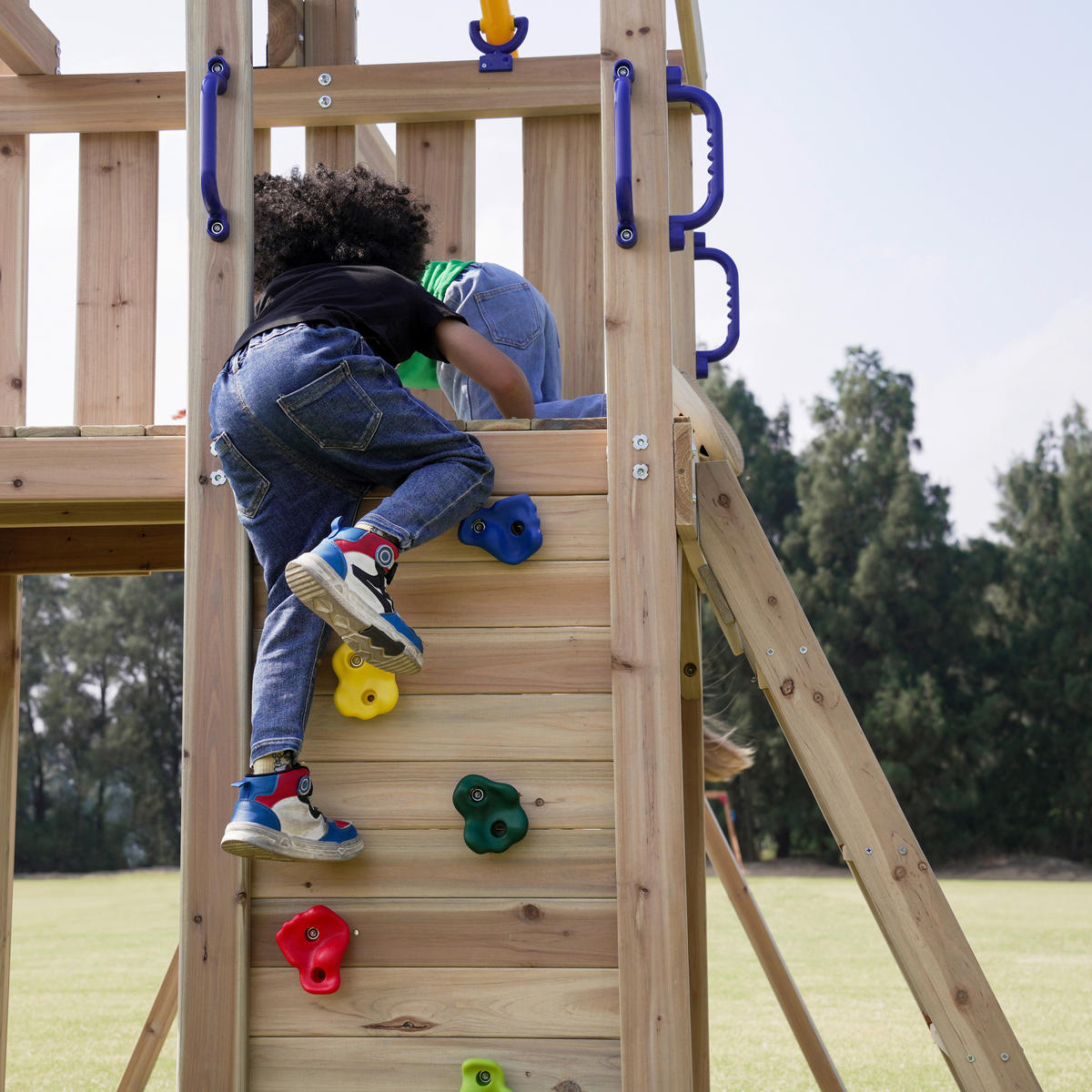 SPIELTURM 342/267/375 cm  - Blau, KONVENTIONELL, Holz/Kunststoff (342/267/375cm) - Ambia Garden