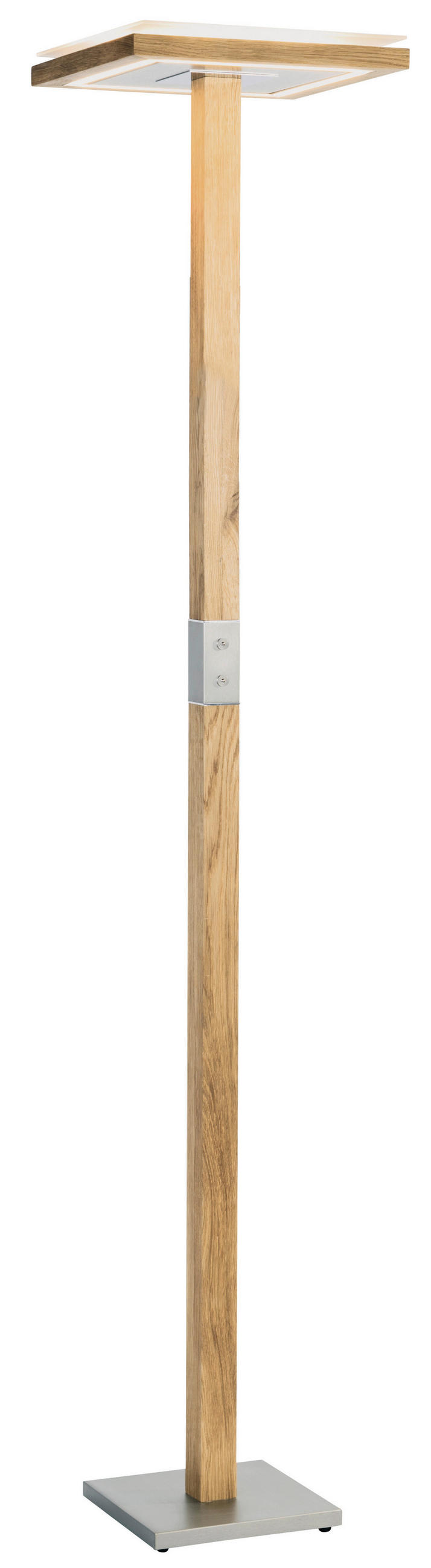 LED-STEHLEUCHTE - Weiss/Silberfarben, Natur, Glas/Holz (25/183/36cm) - Herzblut
