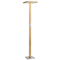 LED-STEHLEUCHTE - Weiss/Silberfarben, Natur, Glas/Holz (25/183/36cm) - Herzblut