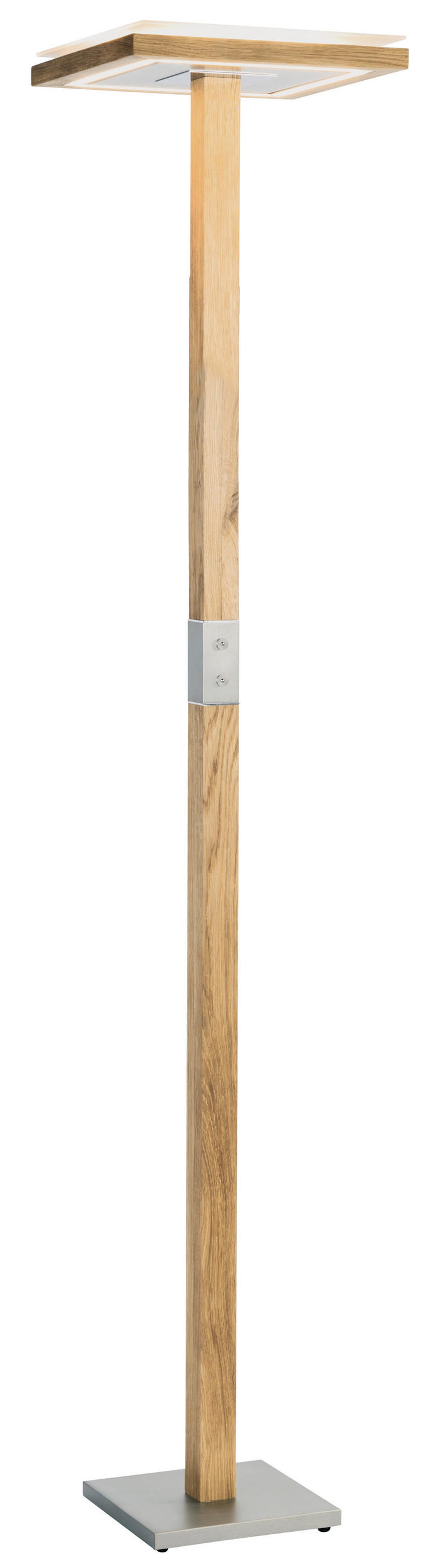 LED-STEHLEUCHTE - Weiss/Silberfarben, Natur, Glas/Holz (25/183/36cm) - Herzblut