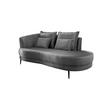 OTTOMANE in Velours Grau  - Schwarz/Grau, Modern, Textil/Metall (211/85/101cm) - Livetastic