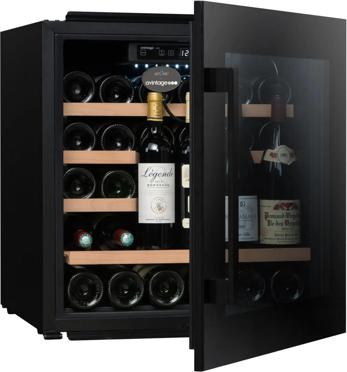 WEINKÜHLSCHRANK AVI63CSZF  - Schwarz, Basics, Glas/Holz (59,0/60/56cm)