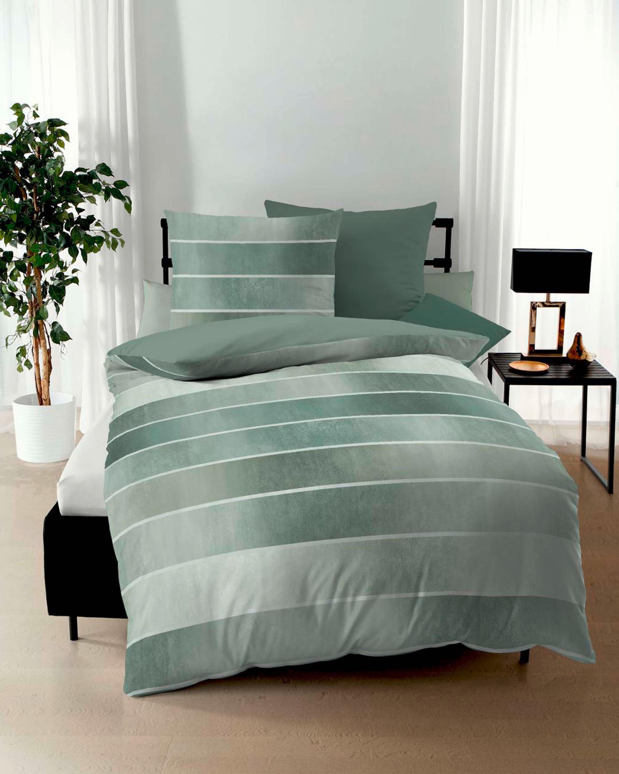POSTELJNINA TIMELESS 200/200 cm saten zelena  - zelena, Basics, tekstil (200/200cm) - Kaeppel