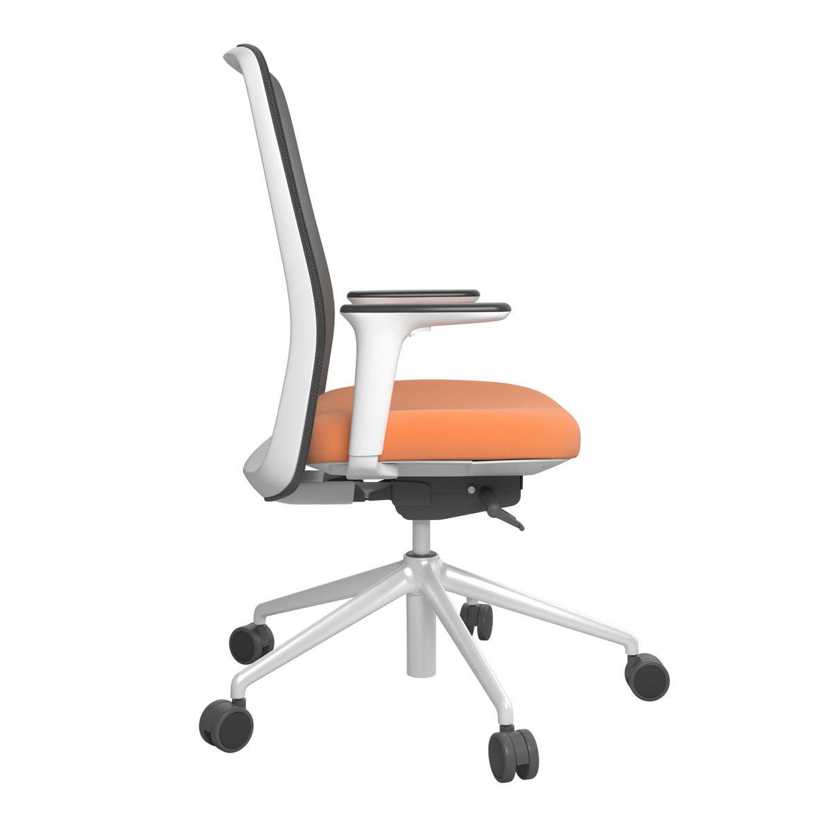 DREHSTUHL Orange, Schwarz, Weiß  - Schwarz/Orange, MODERN, Kunststoff/Textil (70/103-115/70cm)