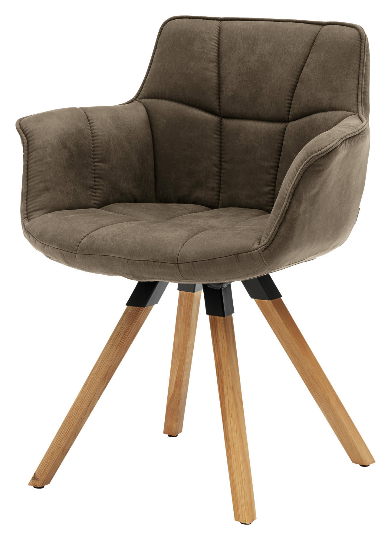ARMLEHNSTUHL  in Mikrofaser  - Eichefarben/Graubraun, KONVENTIONELL, Holz/Textil (67/85/60cm) - Musterring