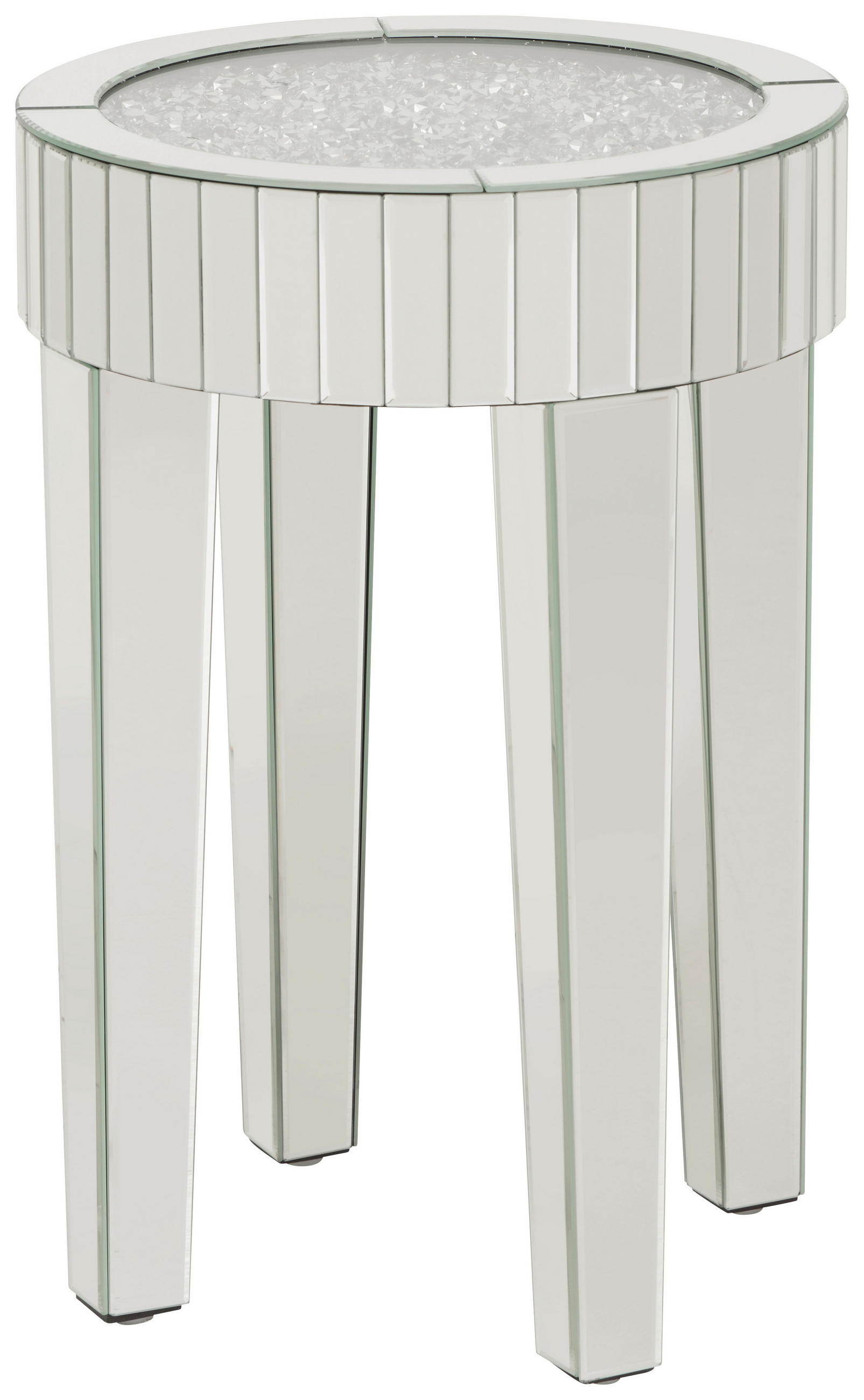 MASĂ AUXILIARĂ in sticlă, material pe bază de lemn 40/40/60 cm  - argintiu, Design, sticlă/material pe bază de lemn (40/40/60cm) - Xora