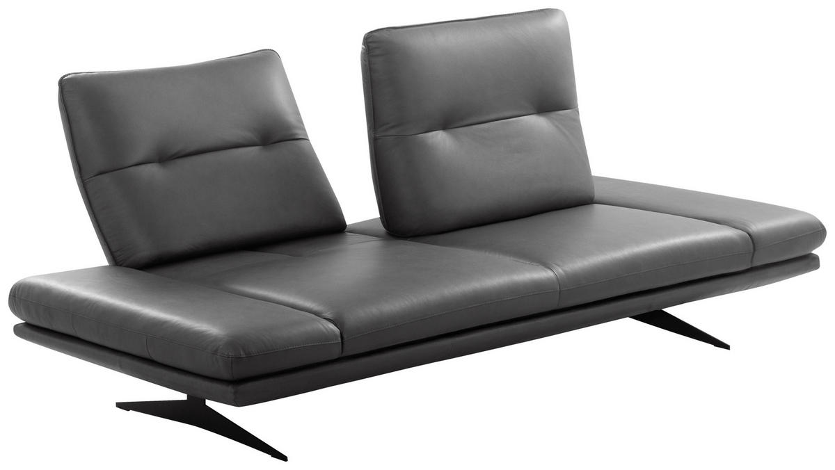 3-SITZER-SOFA 238/95/107 cm  in Echtleder Dunkelgrau   - Dunkelgrau/Schwarz, Design, Leder/Metall (238/95/107cm) - Celina Home