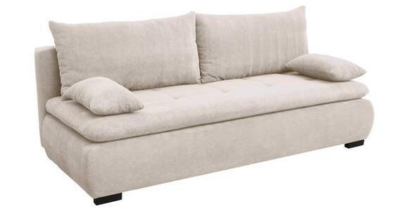 SCHLAFSOFA Webstoff, Plüsch Naturfarben - Schwarz/Naturfarben, KONVENTIONELL, Textil (203/72-96/98cm) - Novel