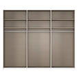 SCHWEBETÜRENSCHRANK  in Weiß  - Alufarben/Weiß, Basics, Holzwerkstoff/Metall (271/223/68cm) - Novel