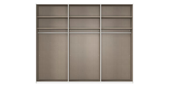SCHWEBETÜRENSCHRANK  in Weiß  - Alufarben/Weiß, Basics, Holzwerkstoff/Metall (271/223/68cm) - Novel