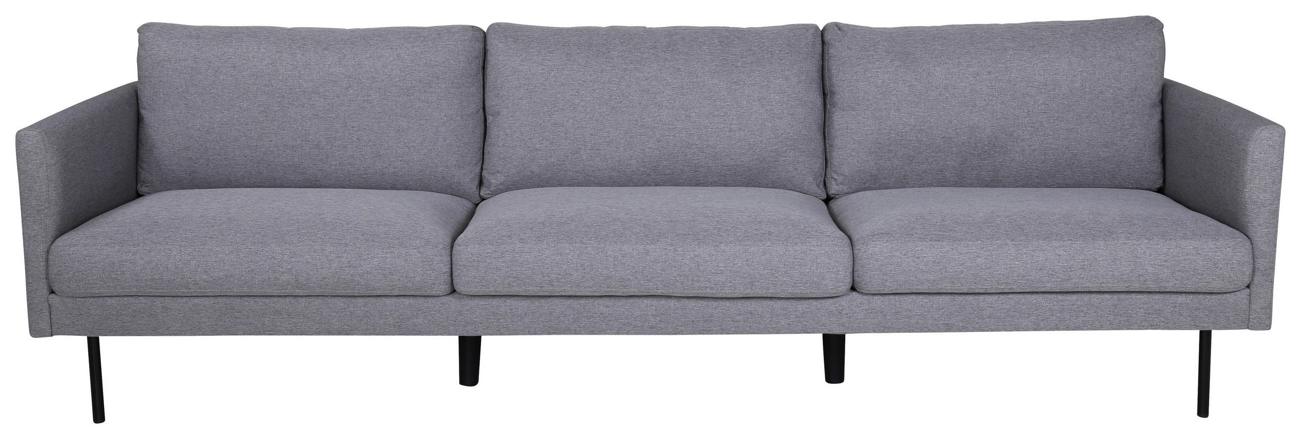 3-SITZER-SOFA Textilgeflecht Grau, Schwarz  - Schwarz/Grau, Design, Textil/Metall (260/78/80cm) - Livetastic