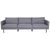 3-SITZER-SOFA in Textilgeflecht Grau, Schwarz  - Schwarz/Grau, Design, Textil/Metall (260/78/80cm) - Livetastic