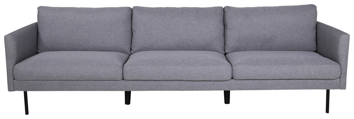 3-SITZER-SOFA Textilgeflecht Grau, Schwarz  - Schwarz/Grau, Design, Textil/Metall (260/78/80cm) - Livetastic
