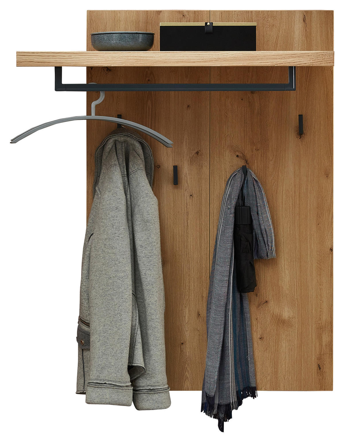 GARDEROBE 8-teilig  in 293/203/38 cm  - Eichefarben/Grau, Natur, Holz/Holzwerkstoff (293/203/38cm) - Linea Natura