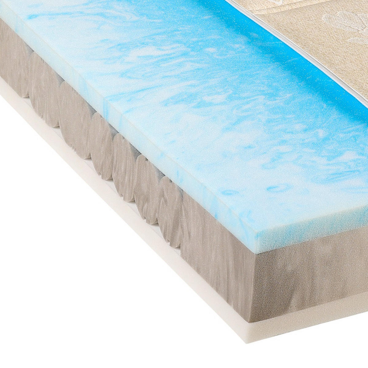 KOMFORTSCHAUMMATRATZE 90/200 cm Höhe ca. 24 cm 7 -Zonen - Beige/Naturfarben, Basics, Textil (90/200cm) - Bio:Vio