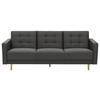 3-SITZER-SOFA  in Flachgewebe Anthrazit  - Eschefarben/Anthrazit, MODERN, Holz/Textil (224/81/83cm) - Max Winzer