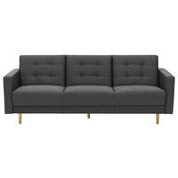 3-SITZER-SOFA  in Flachgewebe Anthrazit  - Eschefarben/Anthrazit, MODERN, Holz/Textil (224/81/83cm) - Max Winzer