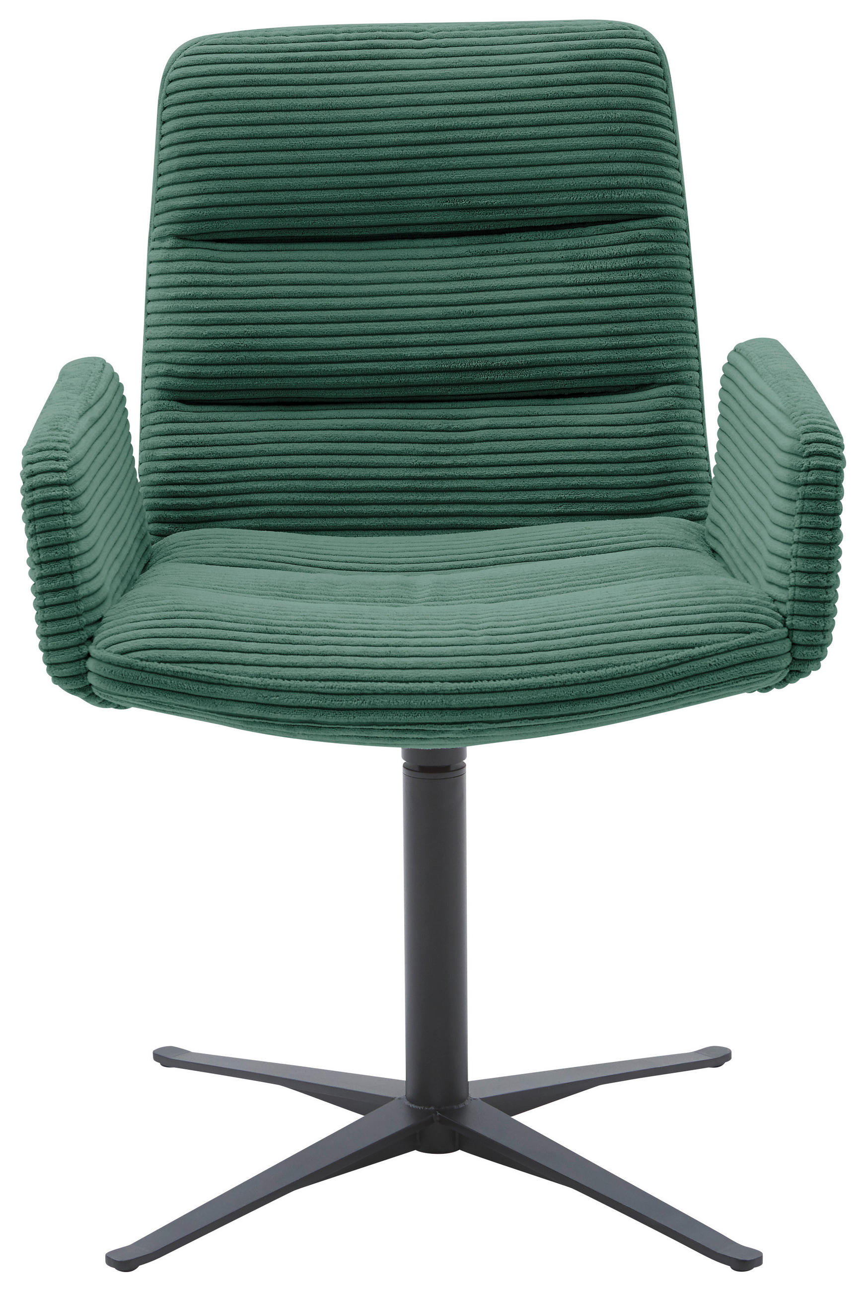 ARMLEHNSTUHL in Cord - Schwarz/Grün, Design, Textil/Metall (61/88/66cm) - Dieter Knoll