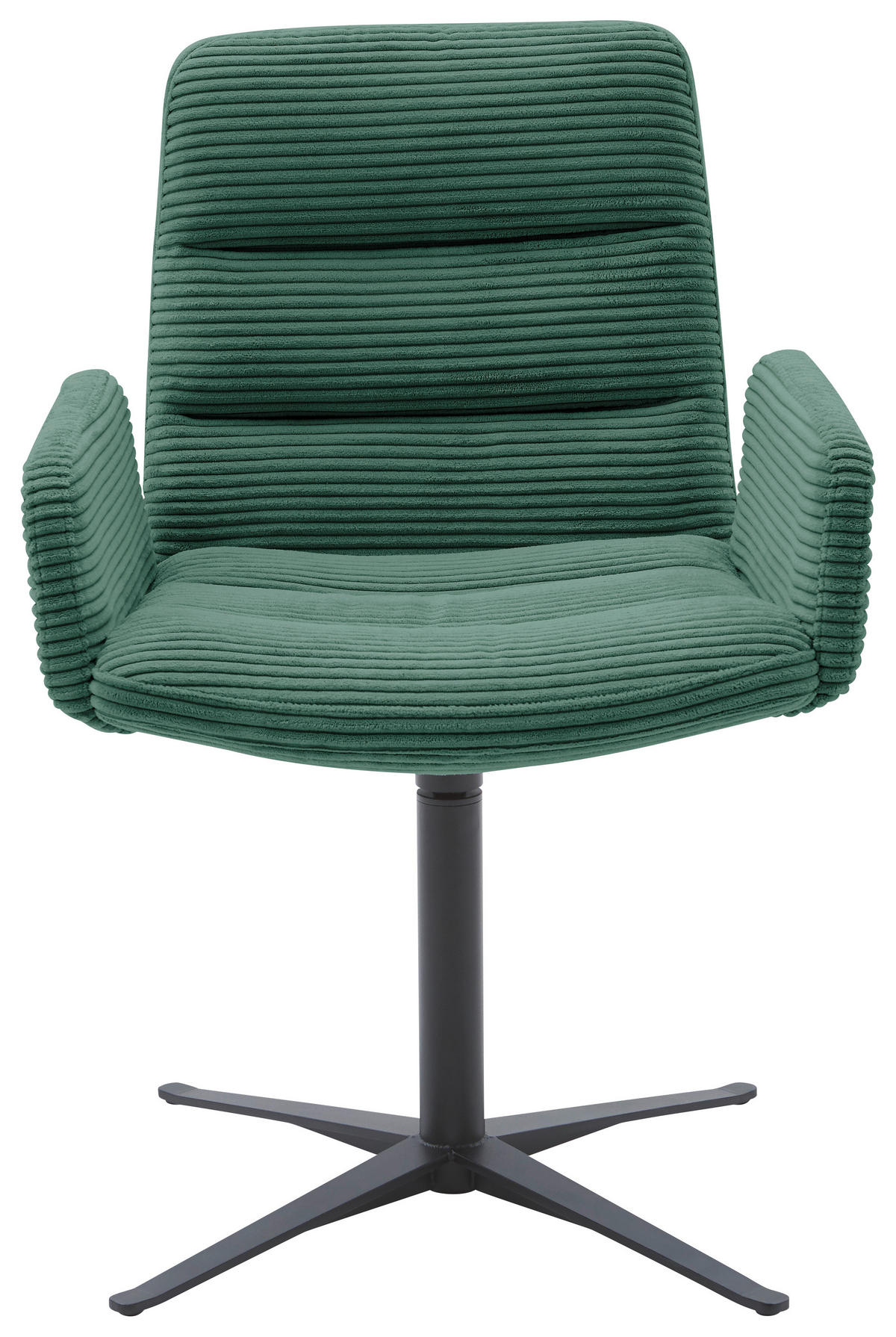ARMLEHNSTUHL  in Cord  - Schwarz/Grün, Design, Textil/Metall (61/88/66cm) - Dieter Knoll