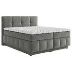 BOXSPRINGBETT 180/200 cm  in Dunkelgrau  - Dunkelgrau/Schwarz, KONVENTIONELL, Kunststoff/Textil (180/200cm) - Carryhome