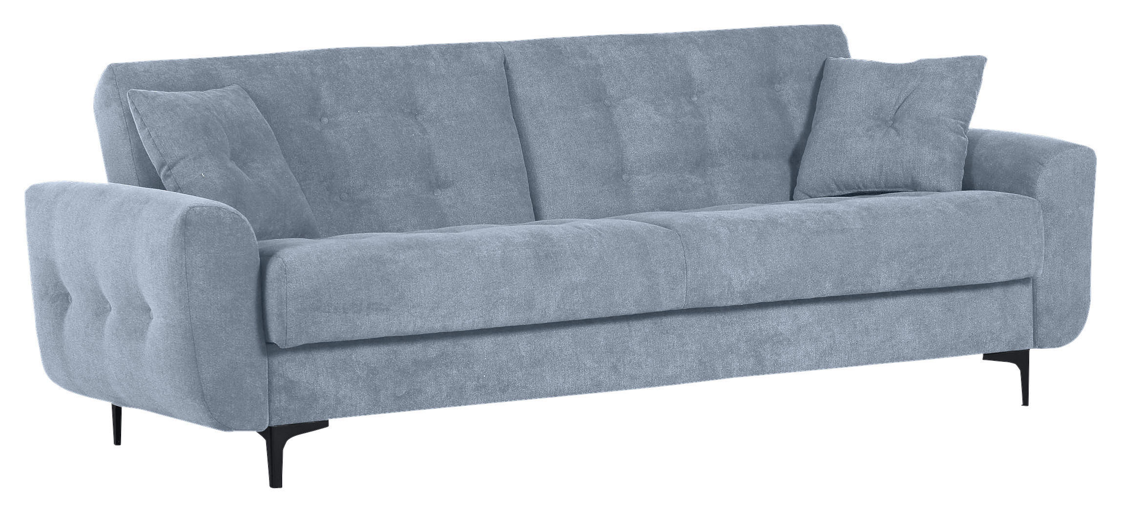 SCHLAFSOFA Flachgewebe Hellblau  - Schwarz/Hellblau, Konventionell, Textil/Metall (230/84/95cm) - Livetastic