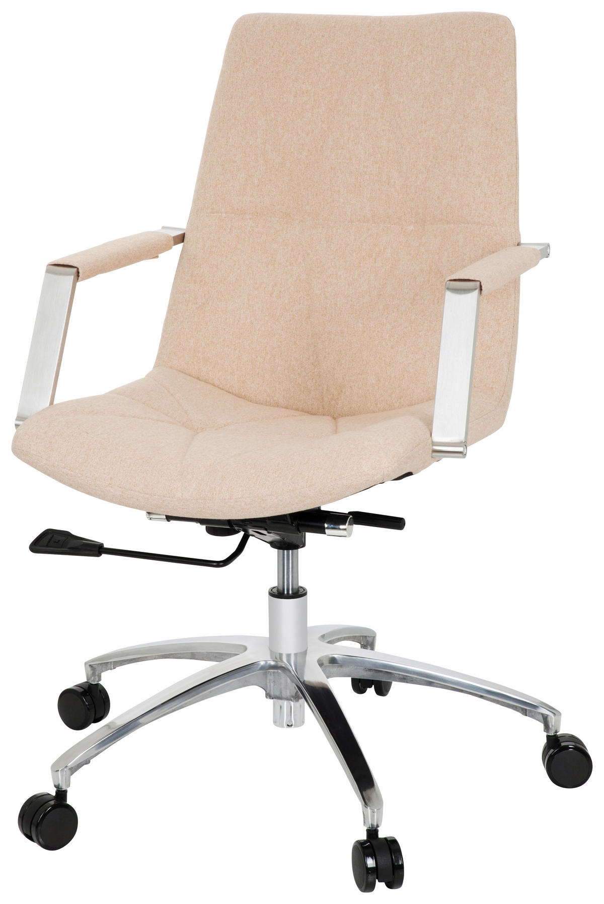 DREHSTUHL Flachgewebe Beige  - Beige/Alufarben, MODERN, Kunststoff/Textil (57/100/75cm) - MID.YOU