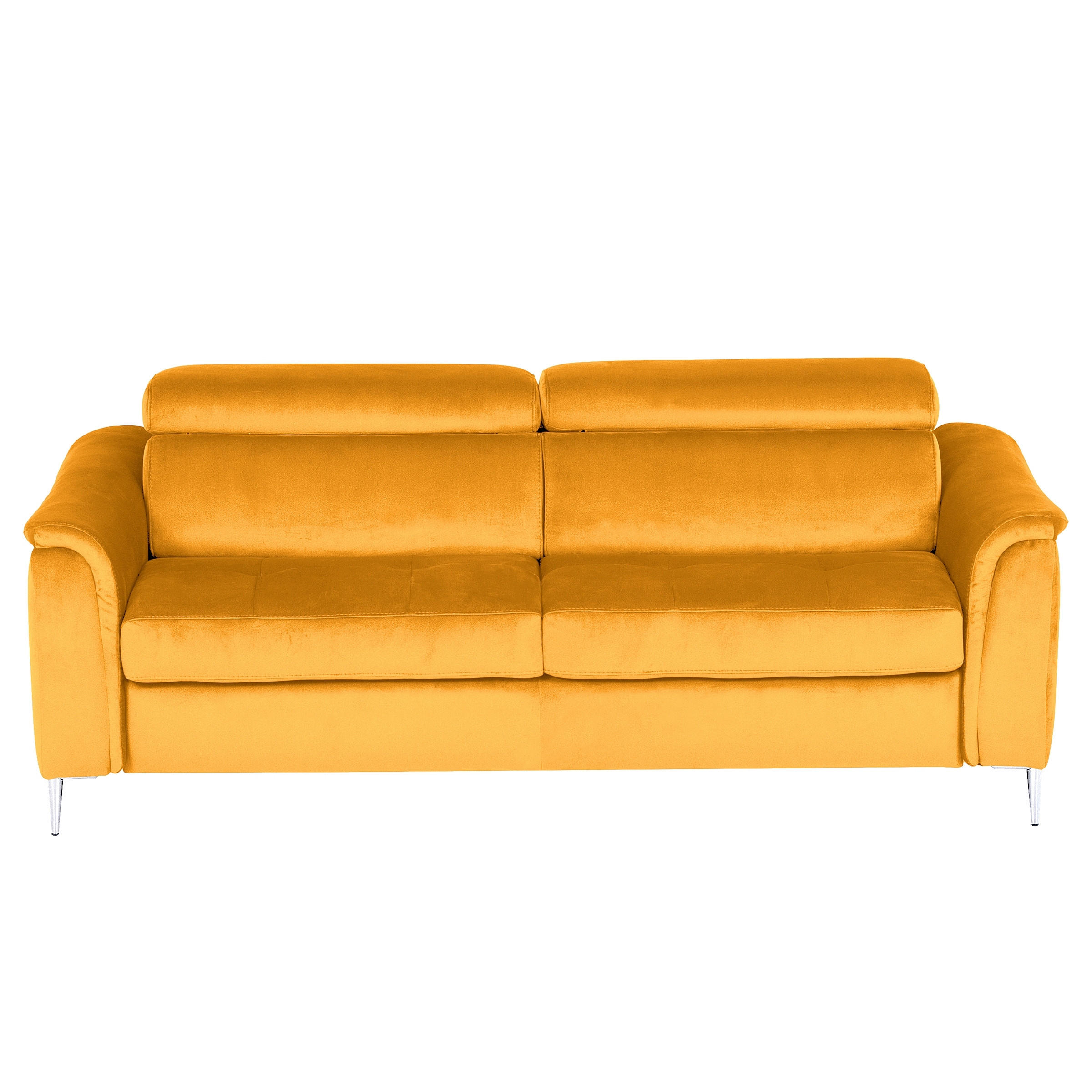 SCHLAFSOFA Samt Gelb  - Chromfarben/Gelb, Design, Textil/Metall (203/77-98/103cm) - MID.YOU