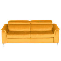 SCHLAFSOFA Samt Gelb  - Chromfarben/Gelb, Design, Textil/Metall (203/77-98/103cm) - MID.YOU