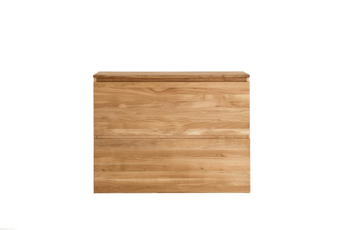 HÄNGESCHUHSCHRANK Asteiche vollmassiv Eichefarben  - Eichefarben, Natur, Holz (110/84/35cm) - Linea Natura