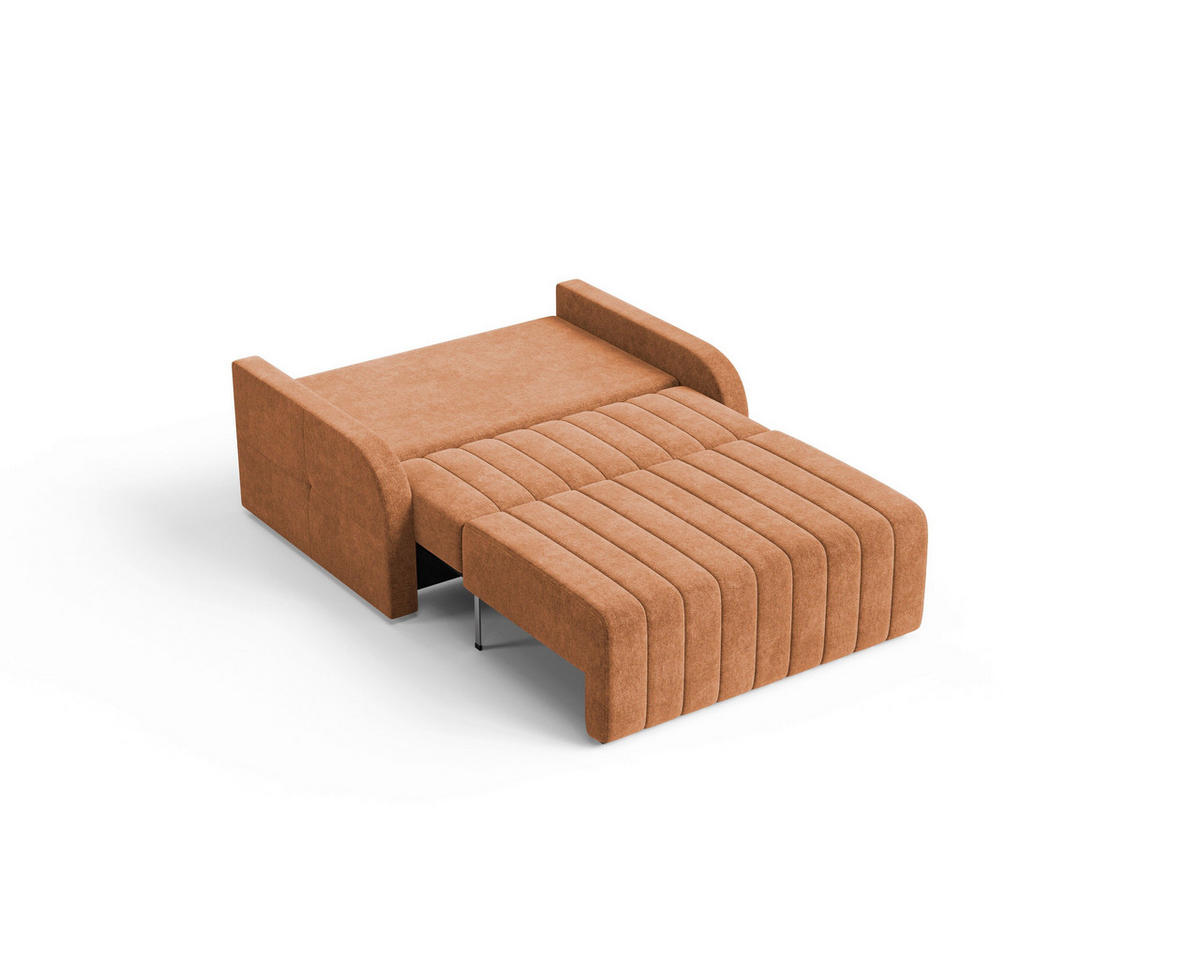 SCHLAFSOFA ALASKA 120 in Rostfarben  - Rostfarben/Schwarz, Design, Kunststoff/Textil (141/90/104cm) - MID.YOU