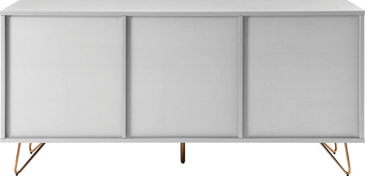 ŠIROKÁ KOMODA, biela, 150/70/40 cm - biela/mosadzná, Design, kov/kompozitné drevo (150/70/40cm) - Livetastic