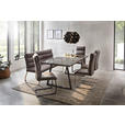 SCHWINGSTUHL  in Edelstahl Webstoff  - Edelstahlfarben/Grau, Design, Textil/Metall (47/106/63cm) - Novel