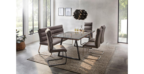 SCHWINGSTUHL in Edelstahl Webstoff - Edelstahlfarben/Grau, Design, Textil/Metall (47/106/63cm) - Novel