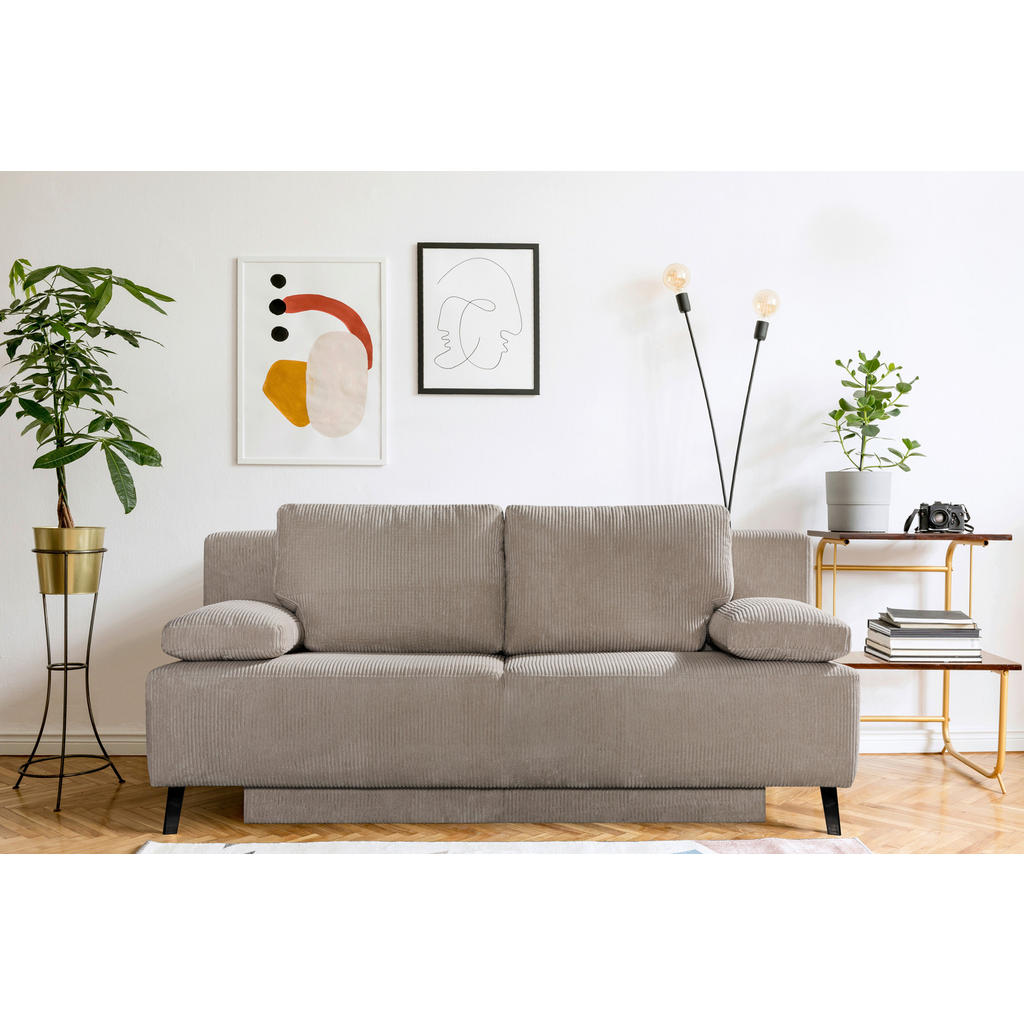 Thumbnail - Xxxl Schlafsofa, Hellbraun, Textil, 2-Sitzer, 197x92x88 cm, Fußauswahl, Stoffauswahl, Wohnzimmer, Sofas & Couches, Schla...